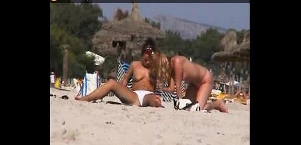  two lesbians in beach